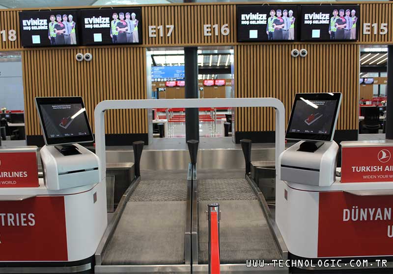 İstanbul Havalimanı Emse Kiosk Self Bag Drop Kiosk Self Check-in Kiosk