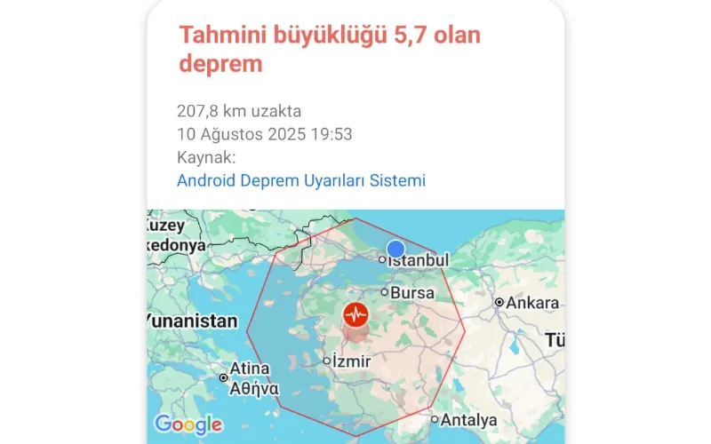 Google Deprem Uyarı Sistemi